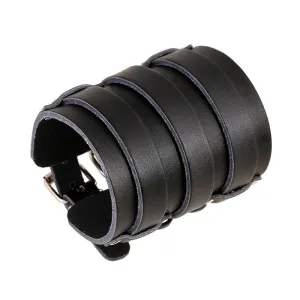 Men's Statement Punk Wide Leather Bracelet