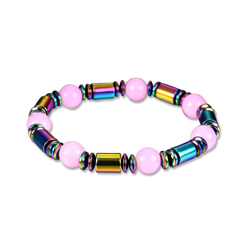 Simple Design Multicolor Handmade Magnetic Hematite Bracelet