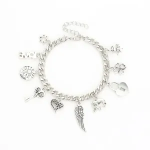Fashion Silver Plated Women Alloy Heart-shaped Dangle Bracelets