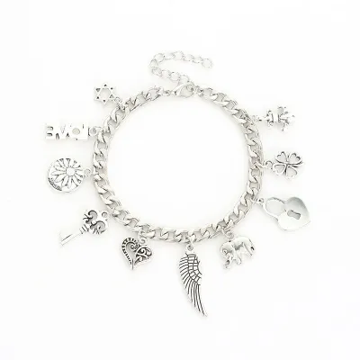 Fashion Silver Plated Women Alloy Heart-shaped Dangle Bracelets