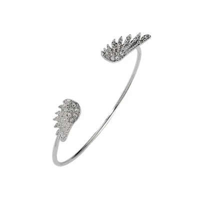 Young Women Exquisite Alloy Angel Wing Rhinestone Cuff Bangle
