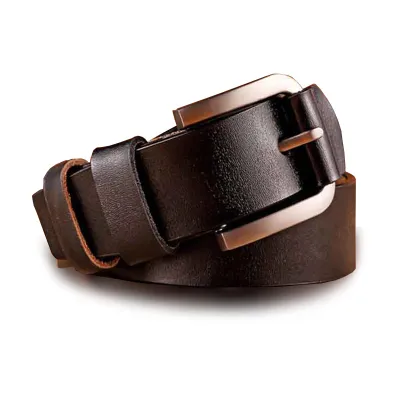 Men's Top Grade Genuine Leather Silver Alloy Buckle Leisure Belt