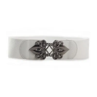 Women Top Grade Wide Elastic Gun Metal Alloy Fashion Corset Belt