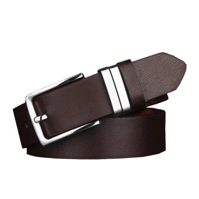 Men PU Body Shiny Silver Alloy Buckle Leisure Belt