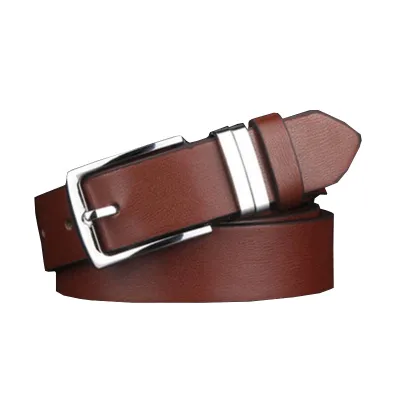 Men PU Body Shiny Silver Alloy Buckle Leisure Belt