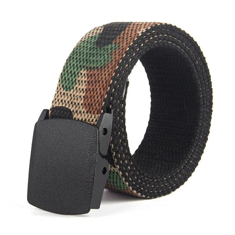 Unique Both Sides Use Men's Outdoor Classic Camouflage Print Canvas Belt