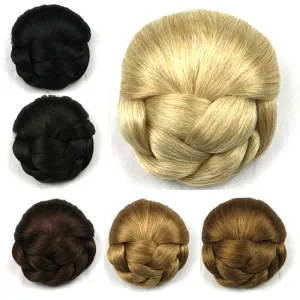 Fashion Pure Color Braided Hair Buns For Women Beauty Wigs