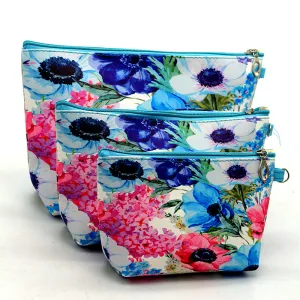 3pcs/set Women Flower Animal Print Travelling Cosmetic Bags PVC Makeup Organizer