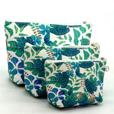 3pcs/set Women Flower Animal Print Travelling Cosmetic Bags PVC Makeup Organizer