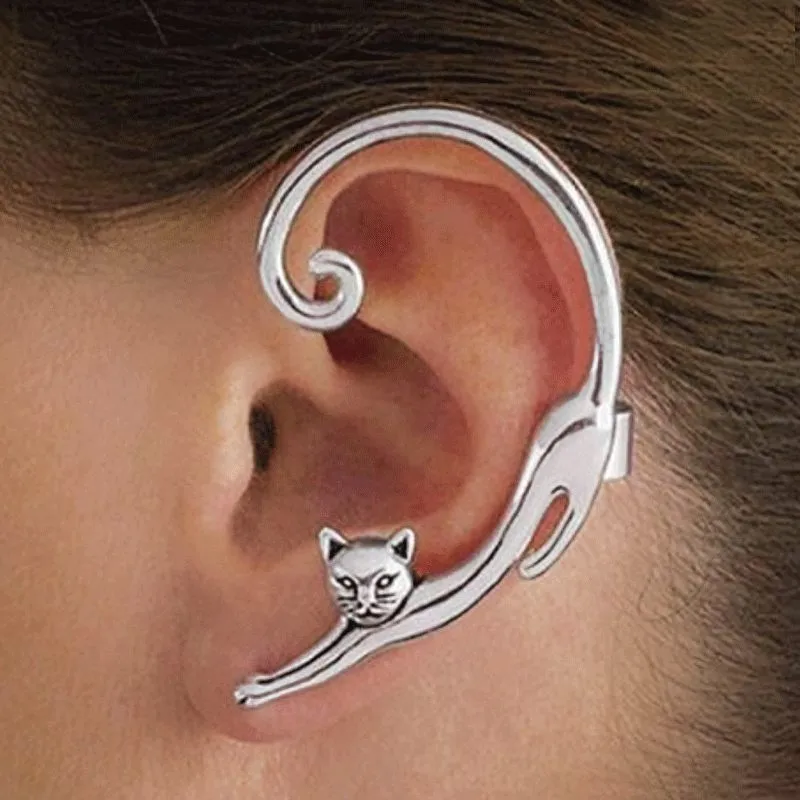 Cute cat shape stud earrings for women - alloy material