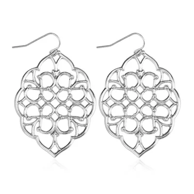 Alloy Hollow Flower Pattern Fashion Women Drop Earrings