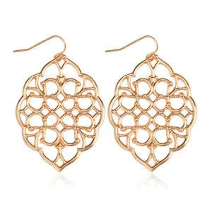 Alloy Hollow Flower Pattern Fashion Women Drop Earrings