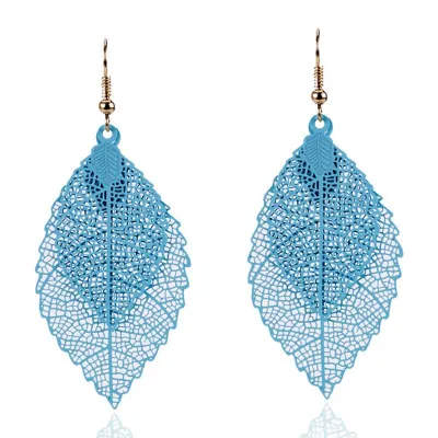 Fashion Simple Double Leaves Alloy Drop Earrings for Women Hot-selling Creative Design