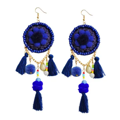 Girl Top Grade Handmade Ethnic Bohemia Colorful Creative Tassel Earrings