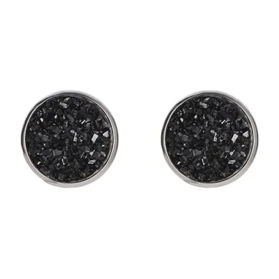 Creative Galaxy Design Colored Resin Beads Stainless Steel Stud Earrings Simple Round Women'S