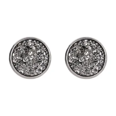 Creative Galaxy Design Colored Resin Beads Stainless Steel Stud Earrings Simple Round Women'S