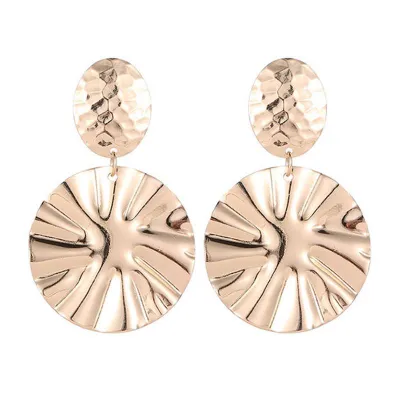 Fashion Women Exaggerated Geometry Pattern Irregular Metal Earrings