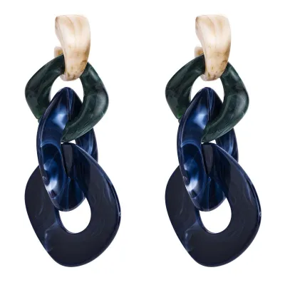 Fashion Bright Color Women Multilayer Acrylic Exaggerated Dangle Earrings