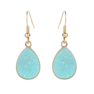 Classic Resin Beads Geometric Drop Dangle Earrings for Women