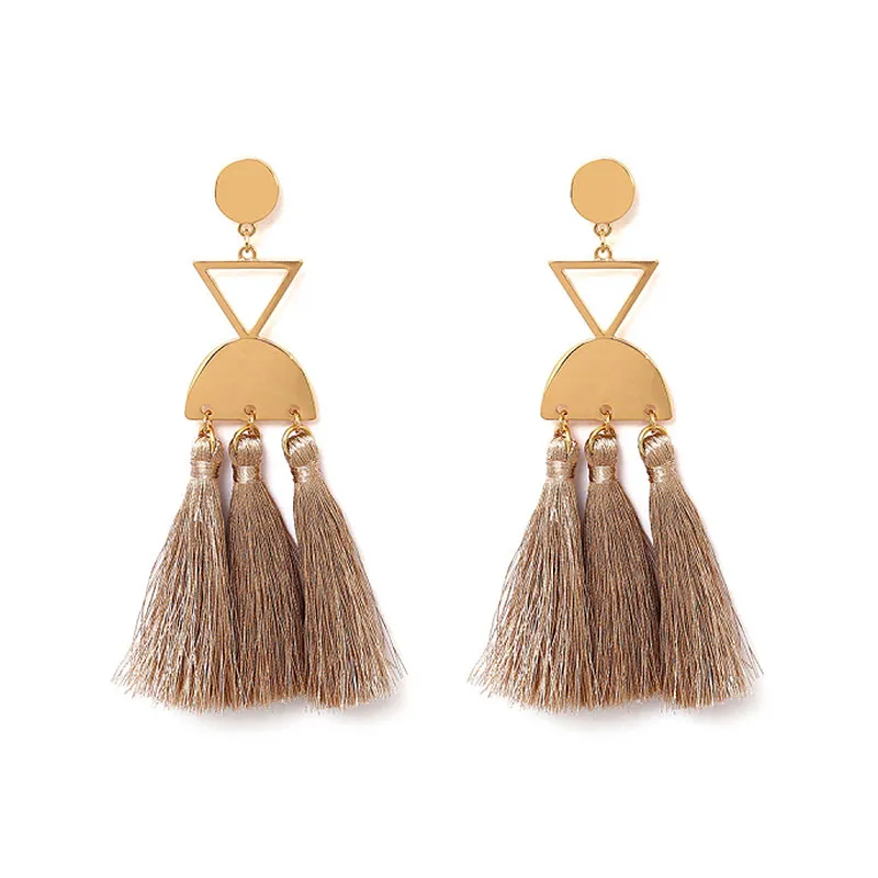 Vintage Style Women Geometric Boho Tassel Earrings