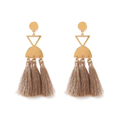 Vintage Style Women Geometric Boho Tassel Earrings
