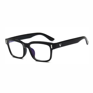 New Style Vintage Square Metal Frame Blue Lens Unisex Glasses Eyewear