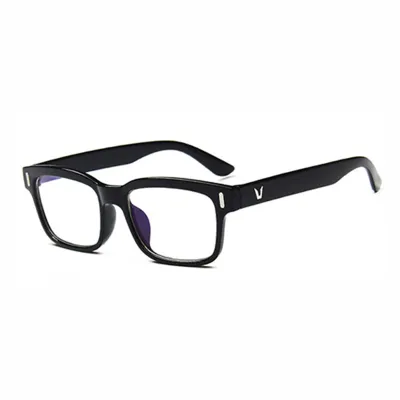 New Style Vintage Square Metal Frame Blue Lens Unisex Glasses Eyewear