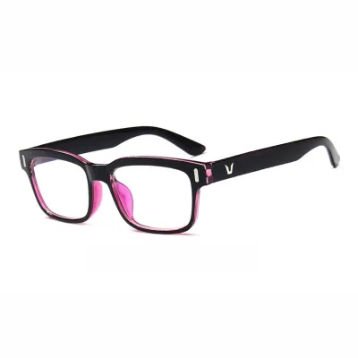 New Style Vintage Square Metal Frame Blue Lens Unisex Glasses Eyewear