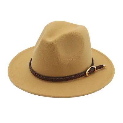 Fashion Woolen Flat Brim Men Top Hat