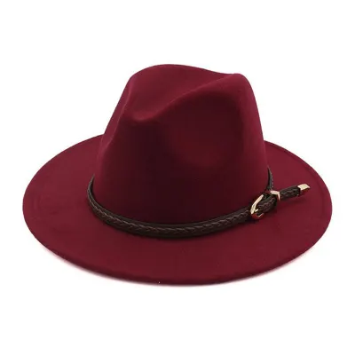 Fashion Woolen Flat Brim Men Top Hat