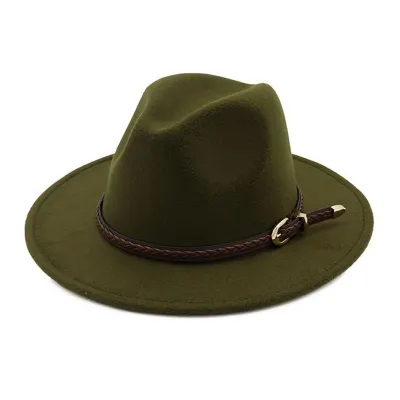 Fashion Woolen Flat Brim Men Top Hat