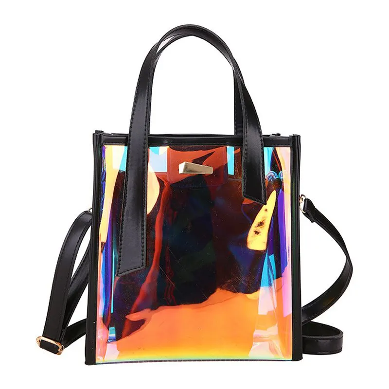 High Quality Holographic Transparent Handbags Hologram Laser PVC