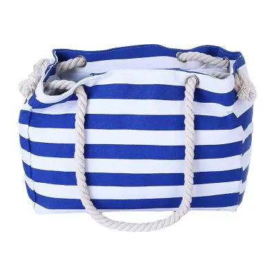 Simple Classic Burly Thick Rope Shoulder Handle Plus Large Capacity Shoulder Bags With Stripes Pattern