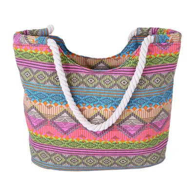 New Design Stripes Geometry Hemp Rope Wear Resistant Stain-resistant Single-shoulder Bags For Women