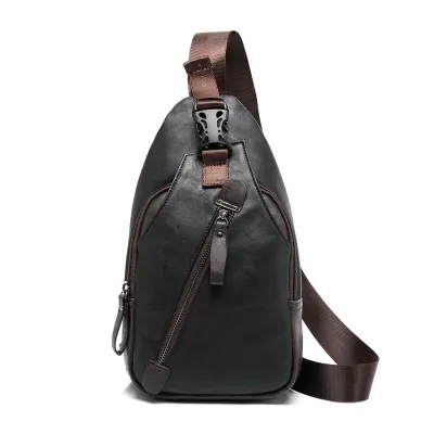Fashion Men Casual Outdoor Wear Durable PU Chestpack