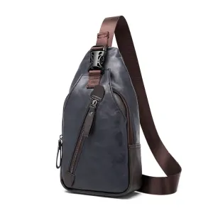 Fashion Men Casual Outdoor Wear Durable PU Chestpack