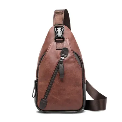 Fashion Men Casual Outdoor Wear Durable PU Chestpack