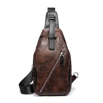 Fashion Men Casual Outdoor Wear Durable PU Chestpack