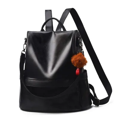 Women's Fashion Solid Color PU Leather Geometric Shape Backpack