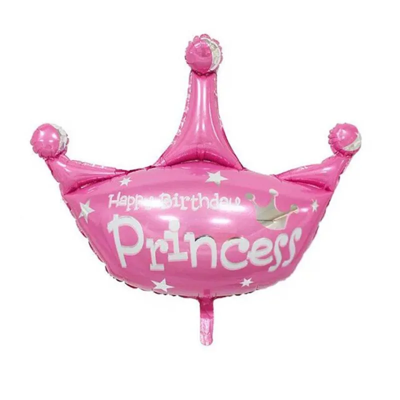Cute Princess Crown Pattern Baby Birthday Party DIY Decoration Aluminum Foil Balloon
