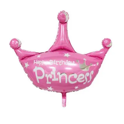 Cute Princess Crown Pattern Baby Birthday Party DIY Decoration Aluminum Foil Balloon