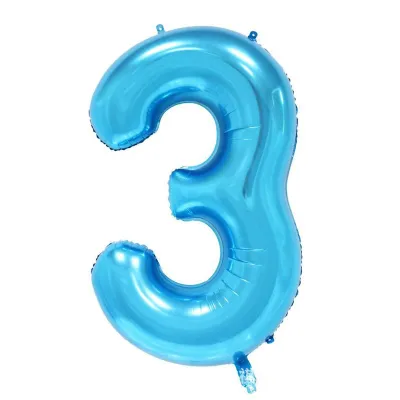 40 Inches Aluminum Foil Wedding Party DIY Decorations Blue Number Balloons