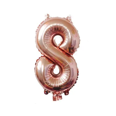 32 Inches Aluminum Foil Party DIY Decorations Rose Gold Number Balloons