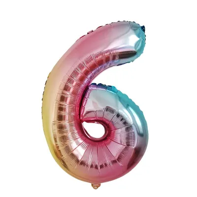32 Inches Aluminum Foil Party DIY Decorations Multicolor Number Balloons