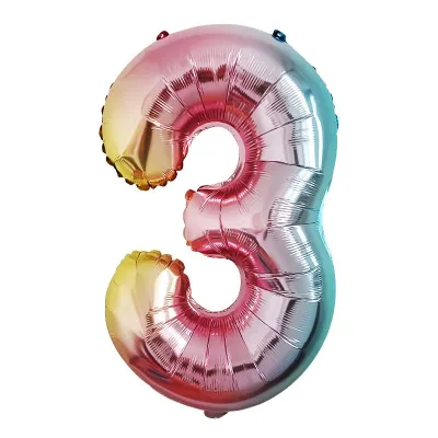 32 Inches Aluminum Foil Party DIY Decorations Multicolor Number Balloons