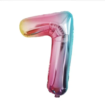 32 Inches Aluminum Foil Party DIY Decorations Multicolor Number Balloons