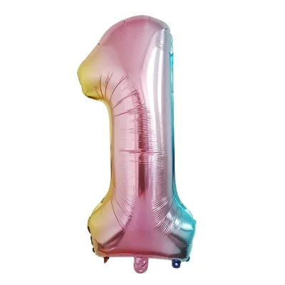 32 Inches Aluminum Foil Party DIY Decorations Multicolor Number Balloons