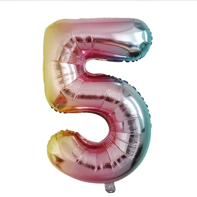 32 Inches Aluminum Foil Party DIY Decorations Multicolor Number Balloons