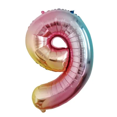 32 Inches Aluminum Foil Party DIY Decorations Multicolor Number Balloons