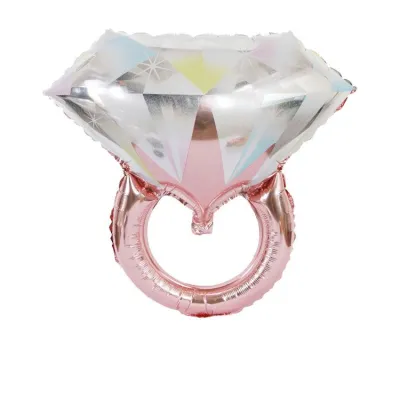 One Piece Aluminum Foil Diamond Ring Pattern Wedding Party Balloons